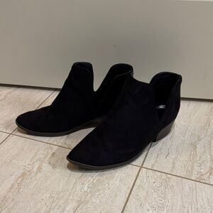 Soda Black Suede Ankle Booties